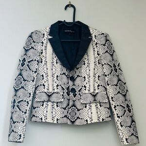 Nanette Lepore stylish blazer, with leather around the collar